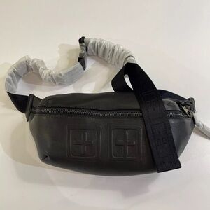 Authentic Ksubi 1999 Stash Beltbag. Rare, stylish, black calf leather.